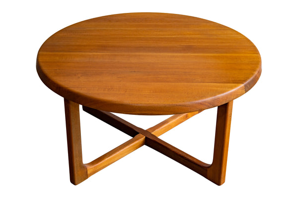 SOLD- Teak Round Coffee Table by Niels Bach – Kjaerlund