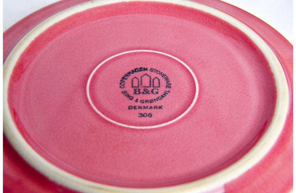 -SOLD- Bing og Grøndahl w/Jens Quistgaard Design  - Cordial Palet Pink Cake Plate