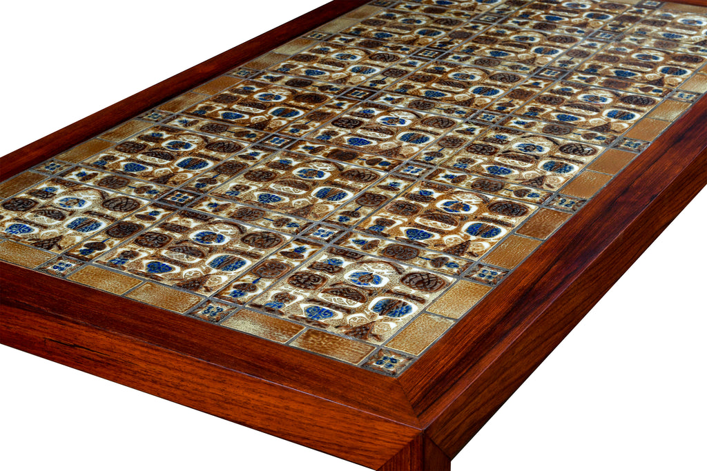 -SOLD- "BACA" Tile Table by Severin Hansen Jr. w/ Royal Copenhagen